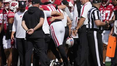 Wisconsin QB Tyler Van Dyke is knocked out of game with Alabama on the opening series