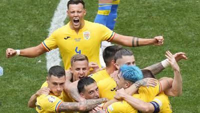 Romania stuns war-torn Ukraine 3-0 for first Euros win in 24 years