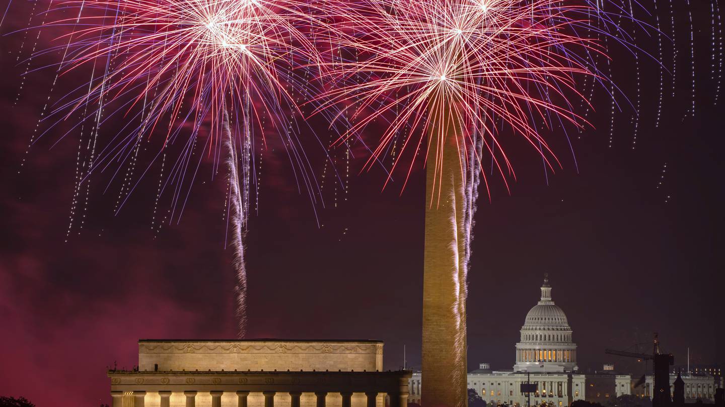 Fireworks light up the skies across the US as Americans endure searing