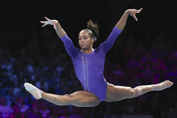 American gymnast Shilese Jones pointing toward 2028 Olympics following knee injury at US trials